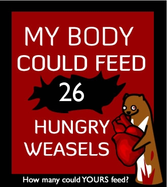 How many hungry weasels could your body feed?