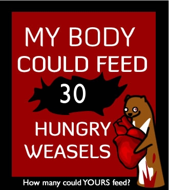How many hungry weasels could your body feed?