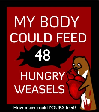 How many hungry weasels could your body feed?