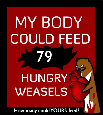 How many hungry weasels could your body feed?
