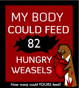 How many hungry weasels could your body feed?