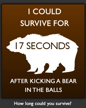 How long could you survive after punching a bear in the balls?