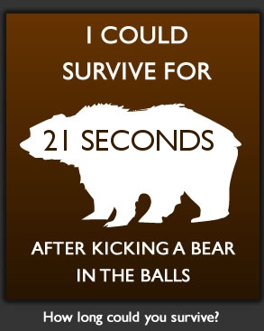 How long could you survive after punching a bear in the balls?