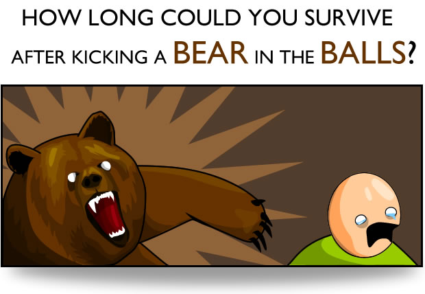 How long could you survive after punching a bear in the balls?